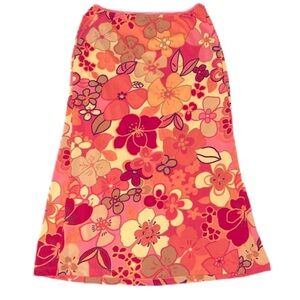 VINTAGE FLORAL BODYCON MIDI VACATION LIGHTWEIGHT SKIRT